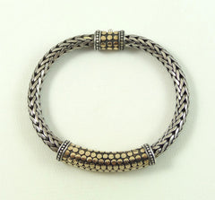 Vintage Gold Over Sterling Silver Dot Design Heavy 6" Bracelet (32.1G)