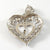 Vintage 925 Sterling Silver Filigree Dot Design Heart Pendant (3.8G)