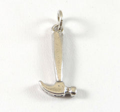 Vintage 925 Sterling Silver Small Hammer Design Charm Pendant (1.3G)