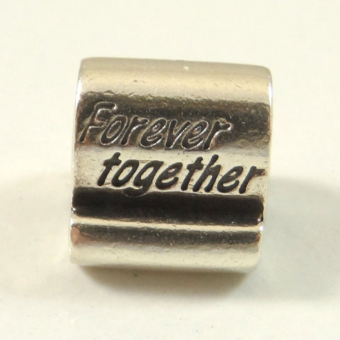 Sterling Silver "Forever Together" Scroll Swirl Bead Pendant (4.6G)