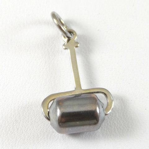 925 Sterling Silver Artist Print Stamp Roller Charm Pendant (0.8G)