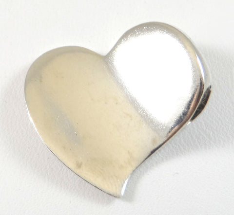 Vintage 925 Sterling Silver Worry Stone Heart Design Pendant (6.3G)