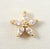 Gold Over 925 Sterling Silver Star Flower Stones Charm Pendant (0.7G)