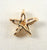 Gold Over 925 Sterling Silver Star Flower Stones Charm Pendant (0.7G)