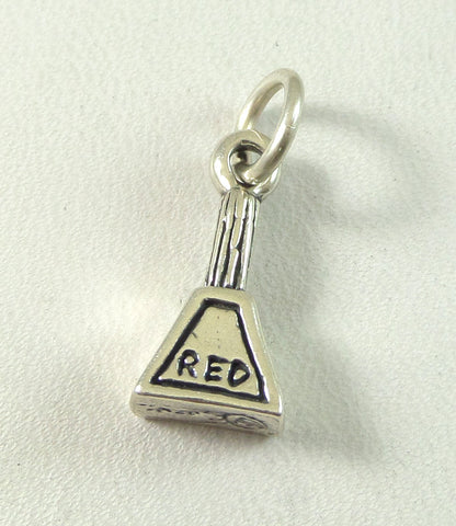 Vintage 925 Sterling Silver "Red" Triangle Design Charm Pendant (2G)