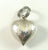 Vintage 925 Sterling Silver Etched Floral Heart Charm Pendant (1.6G)