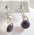 Vintage 925 Sterling Silver Purple Round Sugilite Hook Earrings (6.6G)