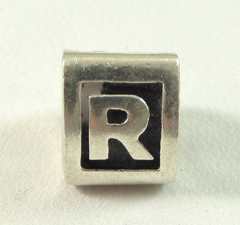 Vintage Pandora 925 Sterling Silver Letter "R" Charm Pendant (3.4G)