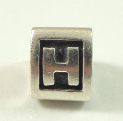 Vintage 925 Sterling Silver Unique Pandora "H" Charm Pendant (3.4G)