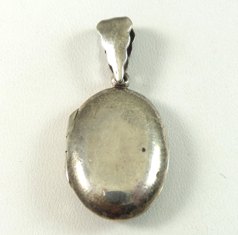 Vintage 925 Sterling Silver Unique Dangle Locket Oval Pendant (5.2G)