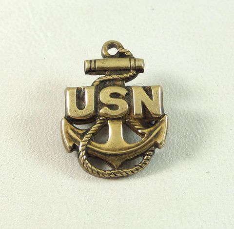 Vintage 925 Sterling Silver Usn United States Navy Pin Brooch (1.8G)