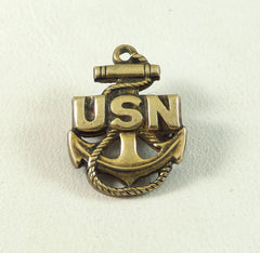 Vintage 925 Sterling Silver Usn United States Navy Pin Brooch (1.8G)