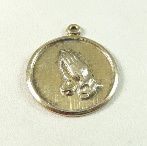 Vintage 925 Sterling Silver Christian Praying Hands Pendant (2.5G)