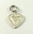 Vintage 925 Sterling Silver Etched Design Dangle Heart Pendant (3.1G)