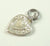 Vintage 925 Sterling Silver Etched Design Dangle Heart Pendant (3.1G)