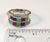 925 Sterling Silver Multi-Stones Inlay Ring Size 5.85 (7.5G)