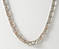 Vintage Jewelry 925 Sterling Silver Curbed Chain Link 22.35" Necklace