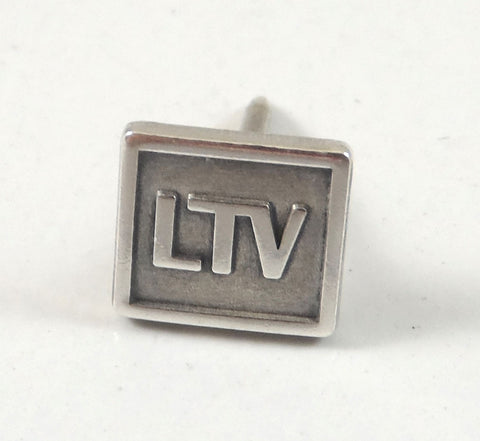 Vintage Sterling Silver Unique "Ltv" Square Pin (1.6G)