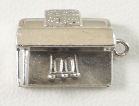 Vintage Jewelry 925 Sterling Silver Unique Polished Piano Pendant