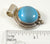 Vintage 925 Sterling Silver Round Blue Cat'S Eye Drop Pendant (13.6G)