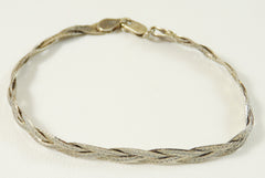 Vintage Jewelry 925 Sterling Silver Braided Design 7" Bracelet