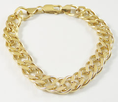 Vintage Jewelry Gold Over 925 Sterling Silver Chain Link 8.25" Bracelet