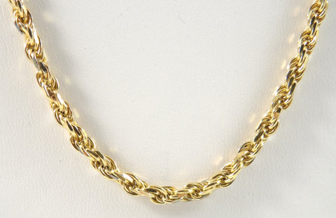 Gold Over 925 Sterling Silver Long Rope Chain Design 30" Necklace (26.9G)-170066