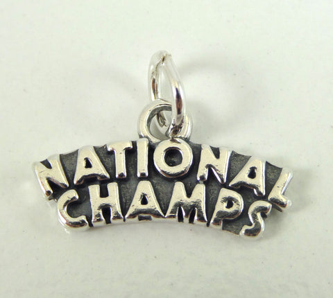 Vintage Jewelry 925 Sterling Silver "National Champs" Design Charm