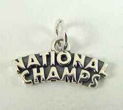 Vintage Jewelry 925 Sterling Silver "National Champs" Design Charm