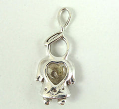 Vintage Jewelry 925 Sterling Silver Angel Starter Stone Pendant