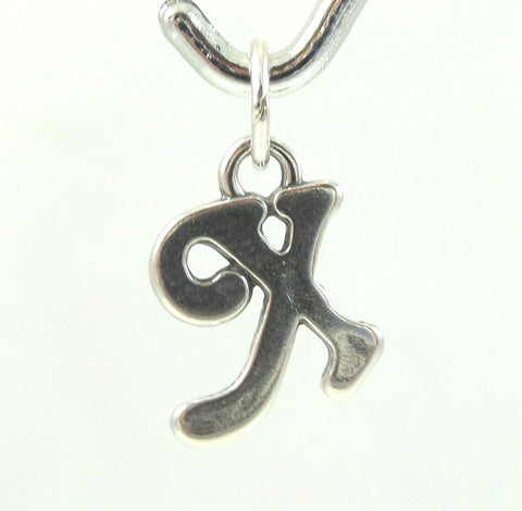 Vintage Jewelry 925 Sterling Silver Cursive Letter "X" Design Charm