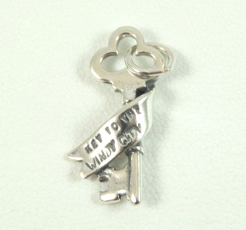 Vintage Jewelry 925 Sterling Silver "Key To The Windy City" Key Charm