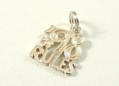 Vintage Jewelry 925 Sterling Silver "98 Rules" Design Charm