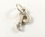 Vintage Jewelry 925 Sterling Silver Cursive Letter "I" Designed Charm