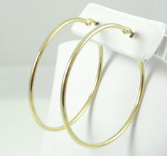 Vintage Jewelry Gold Over 925 Sterling Silver Large Latch Hoop Earrings