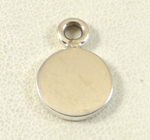 Vintage 925 Sterling Silver Fine Engravable Round Pendant (2.2G)