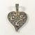 Vintage 925 Sterling Silver Marcasite Filigree Heart Pendant (4G)