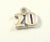 Vintage Jewelry 925 Sterling Silver Number'S "20" Design Charm