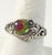 Vintage 925 Sterling Silver Multi Color Rainbow Stone Ring Sz 8 (3.3G)