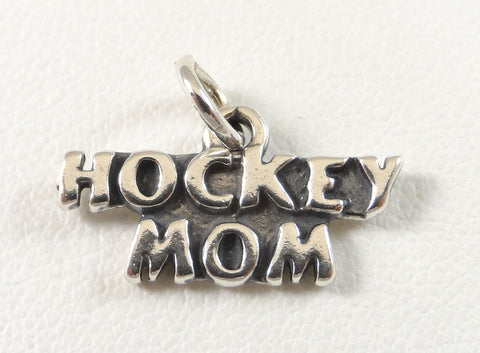 Vintage Jewelry 925 Sterling Silver "Hockey Mom" Design Charm