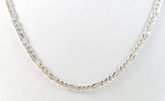 Vintage 925 Sterling Silver India Figaro Link Chain Necklace (6.5G)