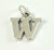 Vintage Jewelry 925 Sterling Silver Letter "W" Design Charm