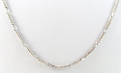 Vintage 925 Sterling Silver Italy Figaro Link Chain Necklace (3.1G)