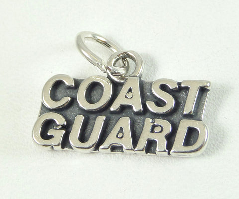 Vintage Jewelry 925 Sterling Silver Words "Coast Guard" Design Charm