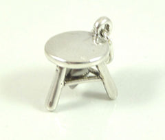 Vintage Jewelry 925 Sterling Silver Tiny Step Stool Design Charm