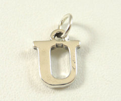 Vintage Jewelry 925 Sterling Silver Letter "U" Design Charm