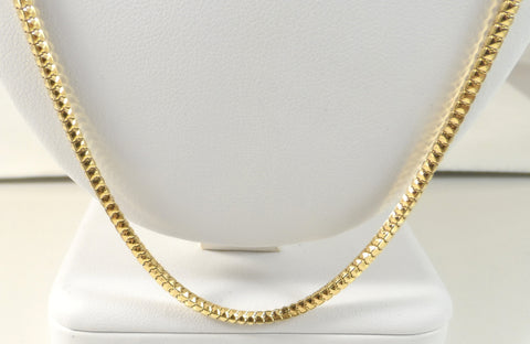 Gold Over 925 Sterling Silver Long Italy Box Chain Necklace (8.5G)