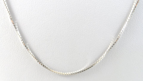 Vintage 925 Sterling Silver Long Italy Box Chain Necklace (2.7G)