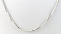 Vintage 925 Sterling Silver Long Italy Box Chain Necklace (2.7G)