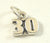 Vintage Jewelry 925 Sterling Silver Number'S "30" Design Charm